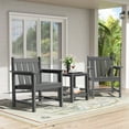 thumbnail image 1 of SERWALL 3 Piece Patio Furniture Set,HDPE Outdoor Bistro Set with Coffee Table and Chair for the Patio,Gray, 1 of 8
