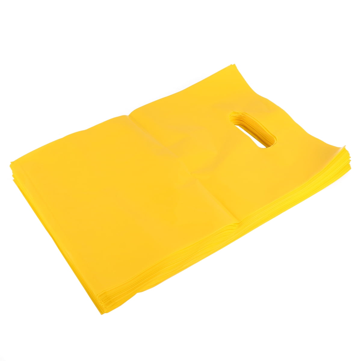 SEXAGESIMO 100 Yellow Clear Plastic Gift Bags with Handles for