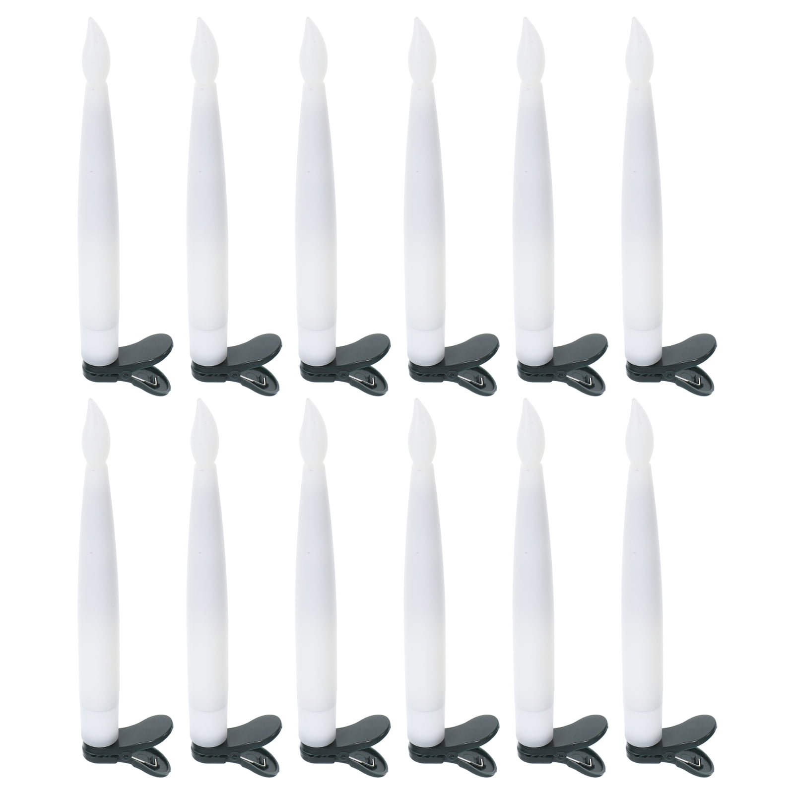 SEXAGESIMO 12 Sets Christmas Tree Candle Set with Warm White LED Lights