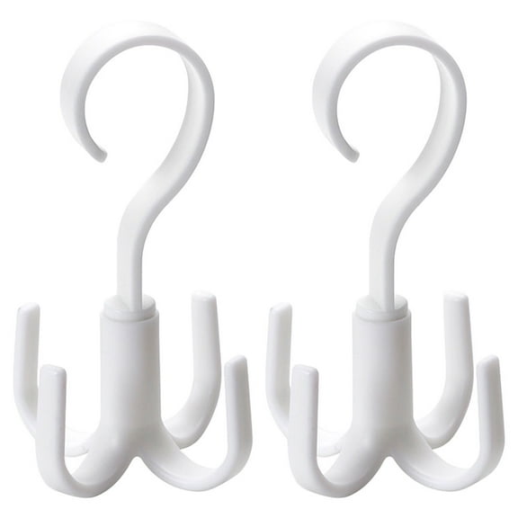 GETAJGHSD 2Pcs Versatile White Belt Hanger Hooks with Rotating Claws for Neat Closet Organization