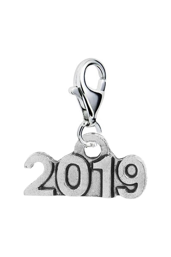 2019 New Years lobster clasp charm for bracelet,necklace or keychains