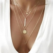 SEXY SPARKLES Multilayer Layered Layer Long Necklaces Chain for Womens Jewelry
