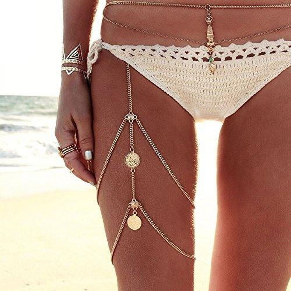 Sexy Triangle Crystal Nipple Chain Cover Bikini Beach Body Chain