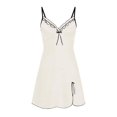 thumbnail image 1 of SEXYLUVVV Women's Satin Slip Silk Bow Solid Color Sexy Sleepwear Lingerie Dress, 1 of 2