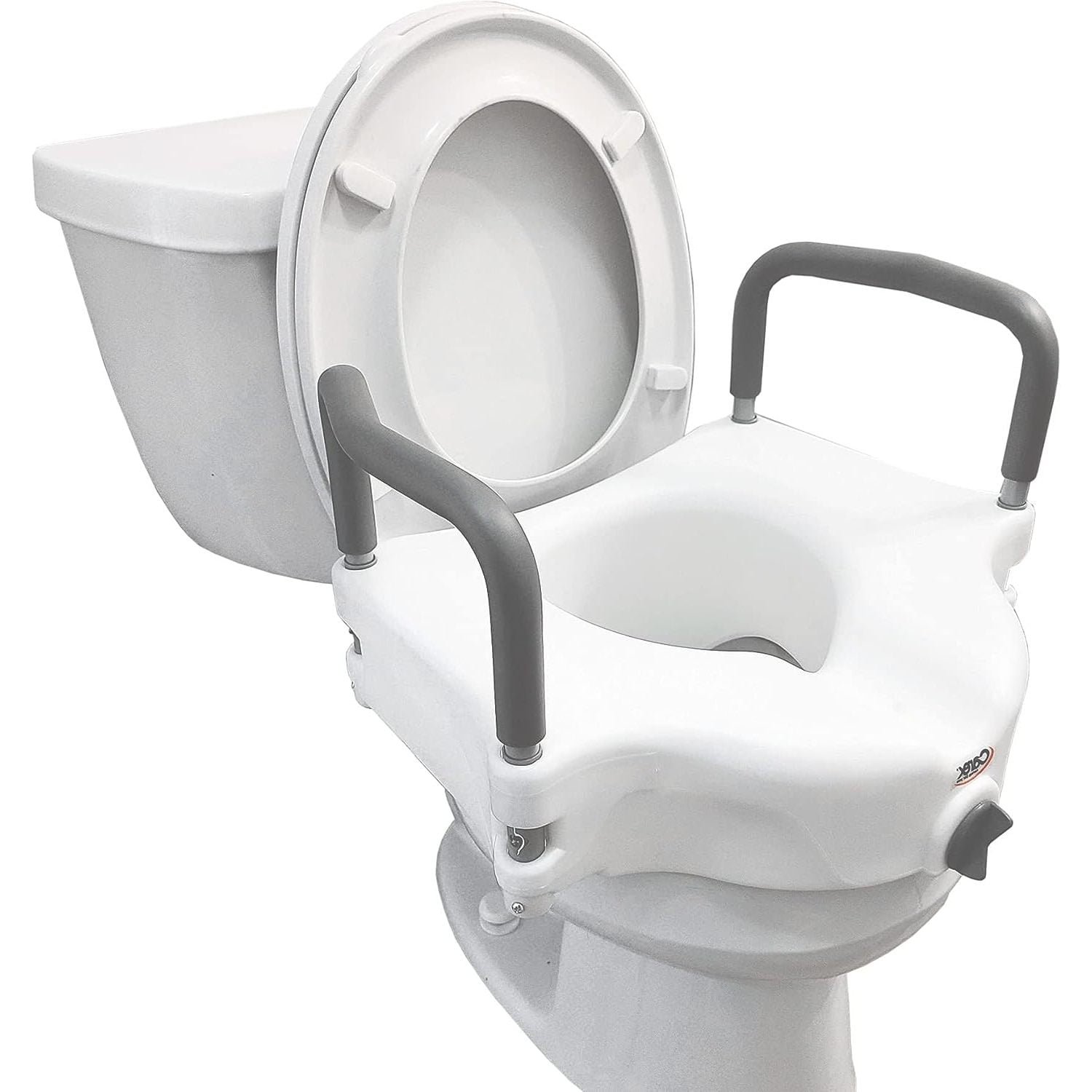 SEYATPOOL 4.5 Inch Raised Toilet Seat with Arms For Elongated Toilets