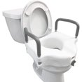 SEYATPOOL 4.5 Inch Raised Toilet Seat with Arms For Elongated Toilets