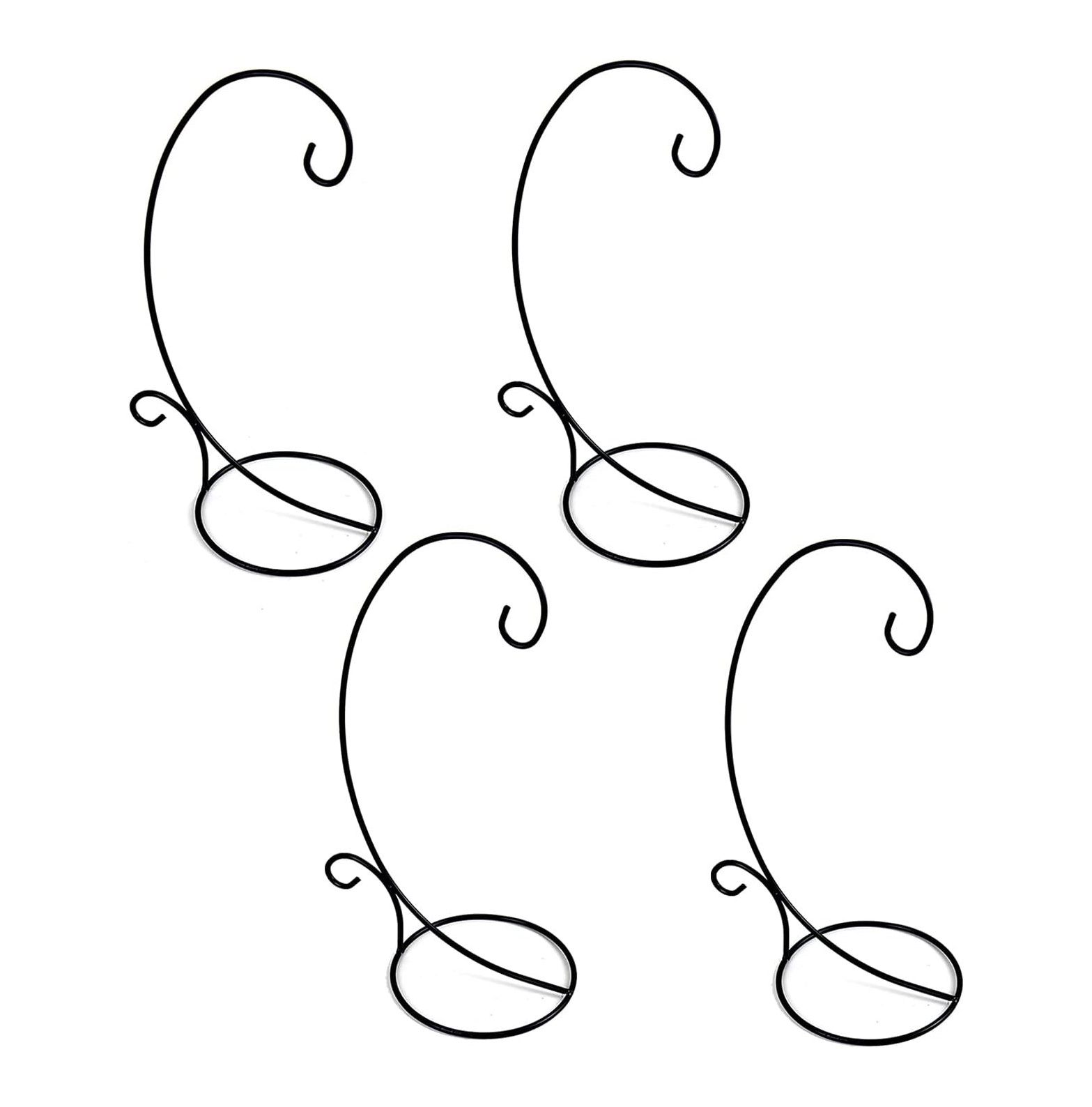 SEYATPOOL 4 pack 18" H Ornament Display Stand, Black Iron Glass