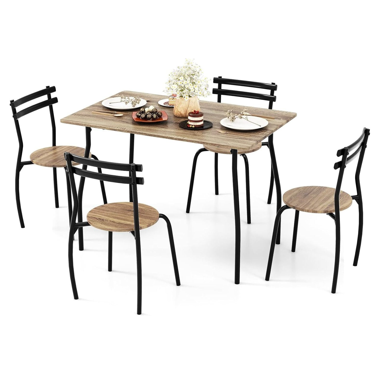SEYATPOOL 5Piece Dining Table Set, Kitchen Table & Chairs Set for 4