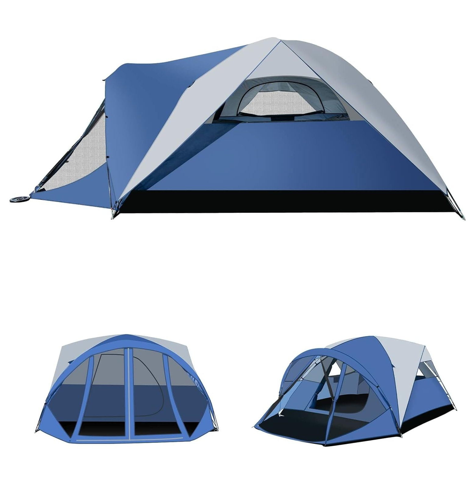 SEYATPOOL 6 Person Camping Tent, 10’x 10’ Waterproof Windproof Family