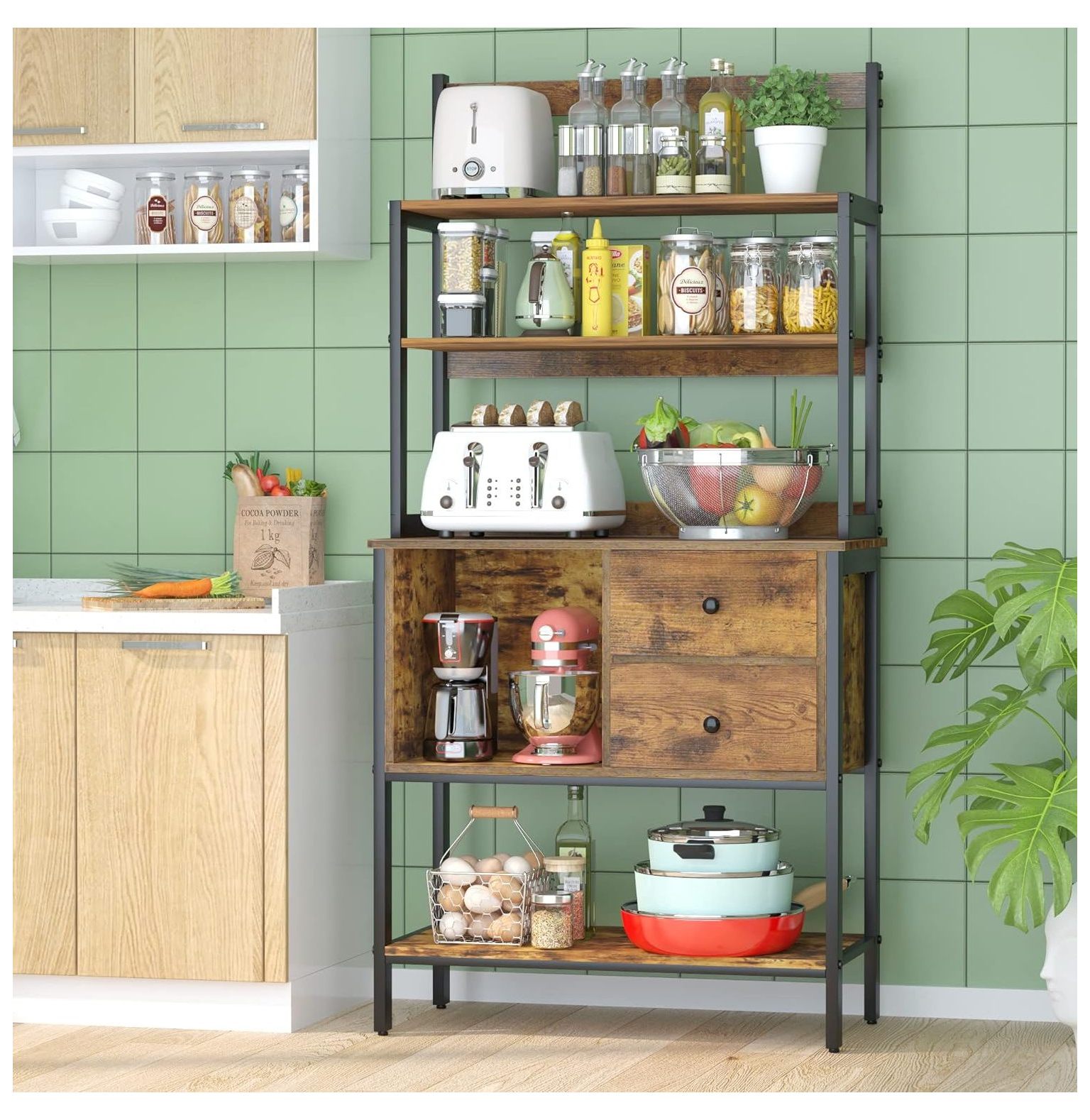 SEYATPOOL Baker Racks for Kitchens with Storage,5Tier Free Standing