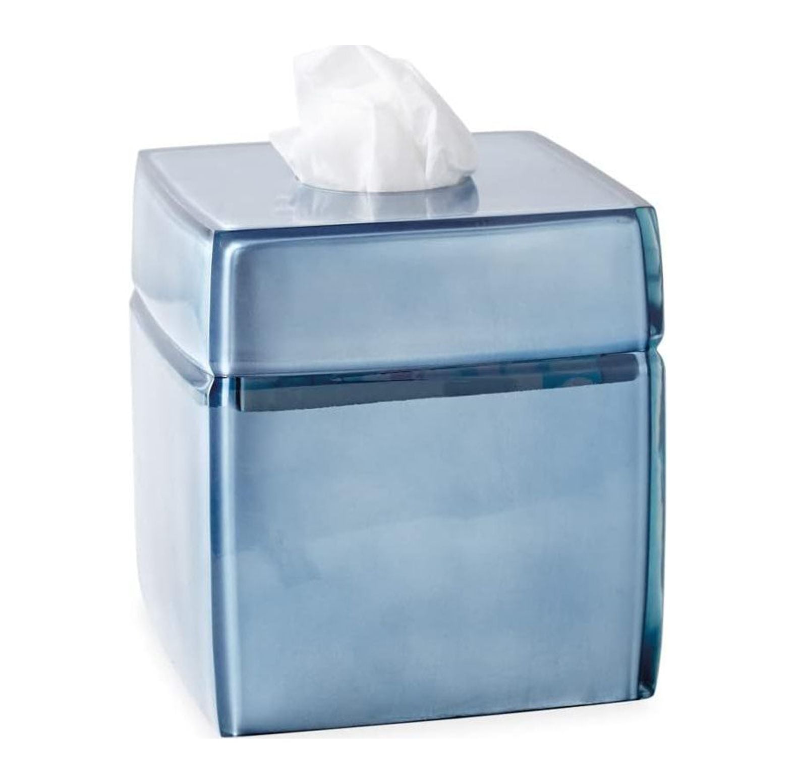 SEYATPOOL Blue Tissue Box Cover for Bathroom Vanity Countertop Metallic