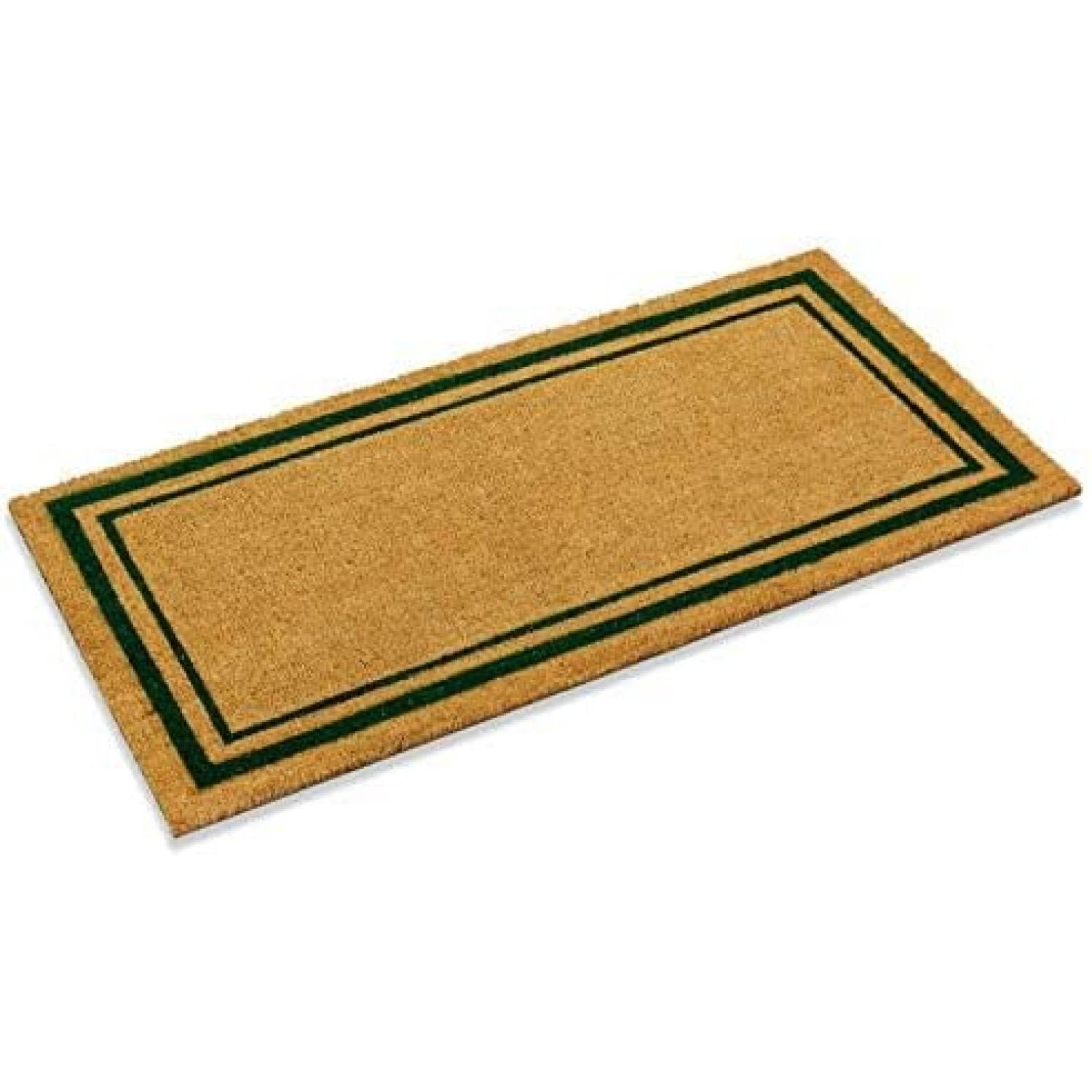 SEYATPOOL Double Border XXLarge Coir Mat, Rubber Vinyl Backing, Great