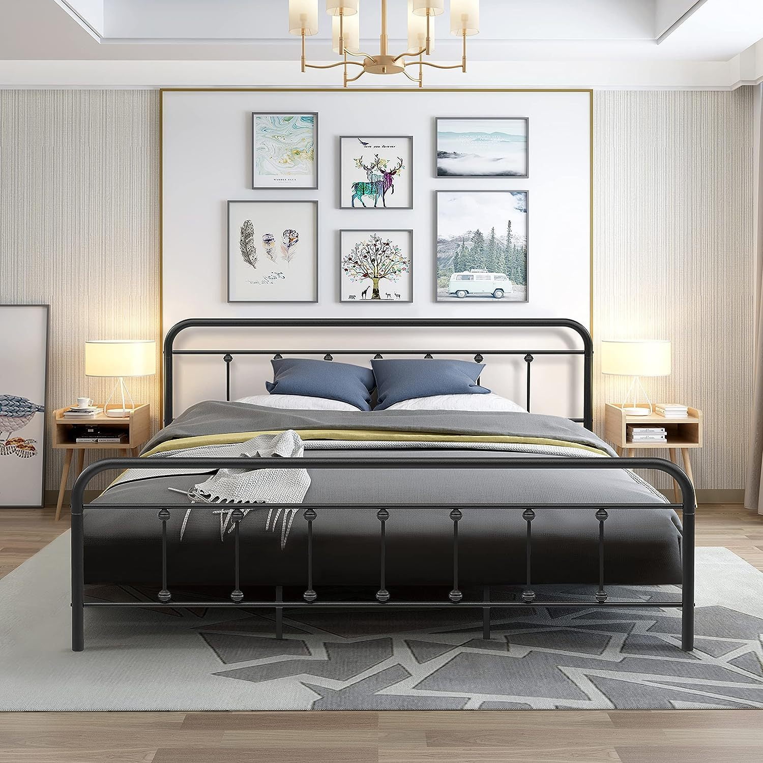 SEYATPOOL King Bed Frame, Metal Platform Bed Frame King Size with