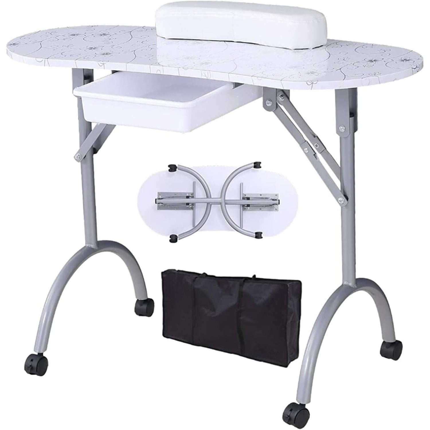 SEYATPOOL Manicure Nail Table, Portable & Foldable Nail Desk