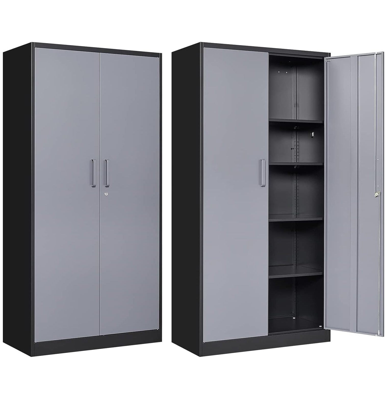 SEYATPOOL Metal Garage Storage 71/ inchs Locking Storage with 2 Doors and 4