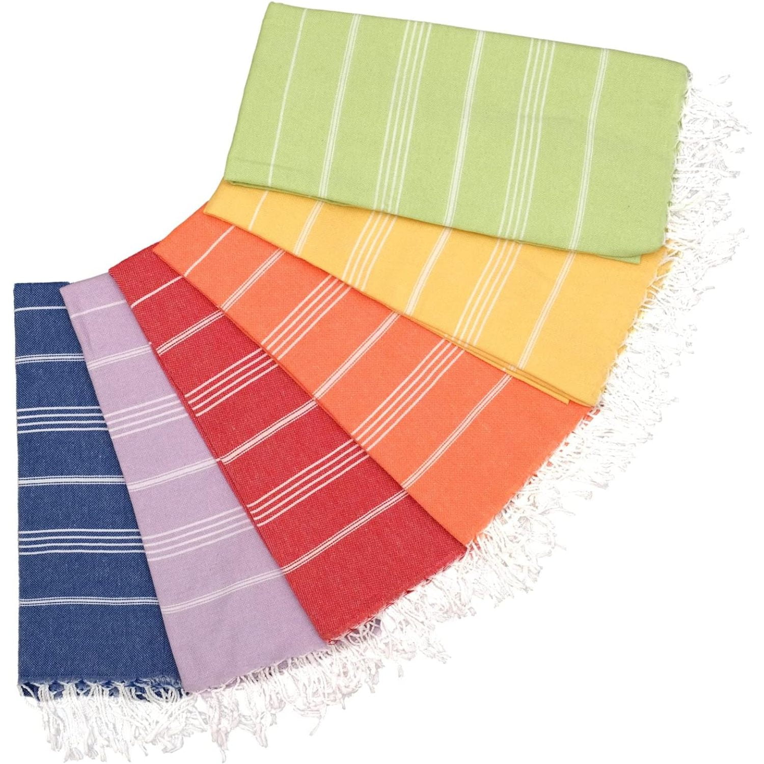 SEYATPOOL Turkish Beach Towels Set of 6 | 100% Soft Turkish Cotton | Design for Beach, Pool, Bathrooms, Gym, Yoga,Picnic | Sand Free, Fast-Drying, Lightweight, Easy to Pack, Oversized 39"x 71"