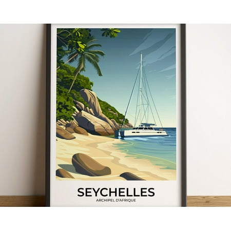 SEYCHELLES poster · Seychelles travel poster · Seychelles art print · Seychelles poster · Seychelles · izable gift, 8x12 UNFRAMED