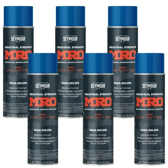 SEYMOUR 620-1427 Industrial MRO High Solids Spray Paint, Safety Blue, 16 Ounce Case: 6 Units