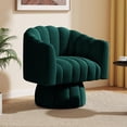 thumbnail image 1 of SEYNAR 360 Degree Swivel Velvet  Accent Chair,Upholstered Round Barrel Glam Armchairs with Wide Upholstered, Vanity Chair for Living Room(Green), 1 of 6