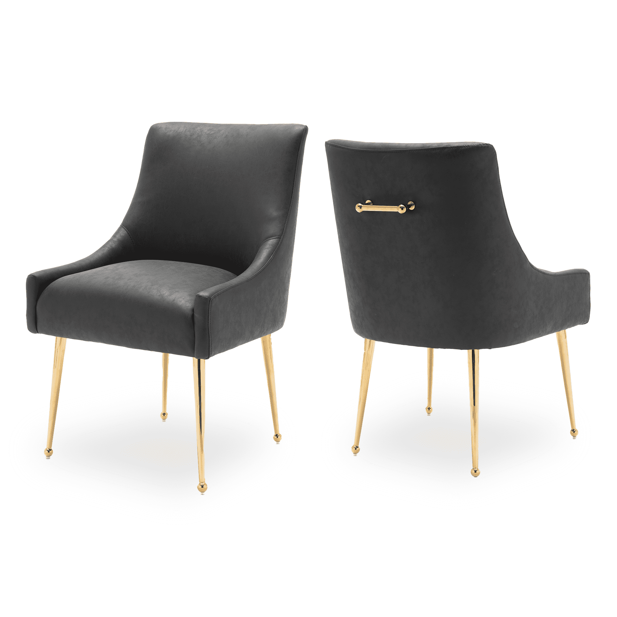 SEYNAR Modern Glam PU Leather Dining Chair or Vanity Chair Set of 2 ...