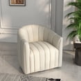 thumbnail image 1 of SEYNAR Mid Century Pumpkin-Designed Swivel Cuddle Barrel Sofa Chairs,360 Degree Swivel Armchairs for Living Room,Adult(White), 1 of 10