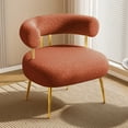 thumbnail image 1 of SEYNAR Mid Century Sherpa Accent Chair,Fluffy Round Upholstered Bucket Armchair,Vanity Chair Side Corner Sofa for Living Room,Office(Orange), 1 of 6