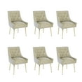 thumbnail image 1 of SEYNAR Modern Glam Faux Leather Dining Chairs Set of 6, Upholstered Vanity Chair with Gold Legs for Living Room Restaurant(DA), 1 of 6
