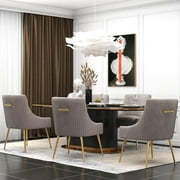 SEYNAR Modern Glam Velvet Dining Chair,Kitchen Side Armchairs or Vanity Chair with Rear Handle Set of 6