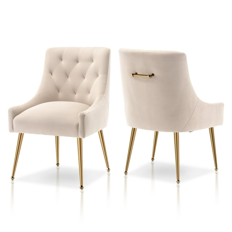SEYNAR Modern Velvet Dining Chairs Set of 2, Tufted Upholstered