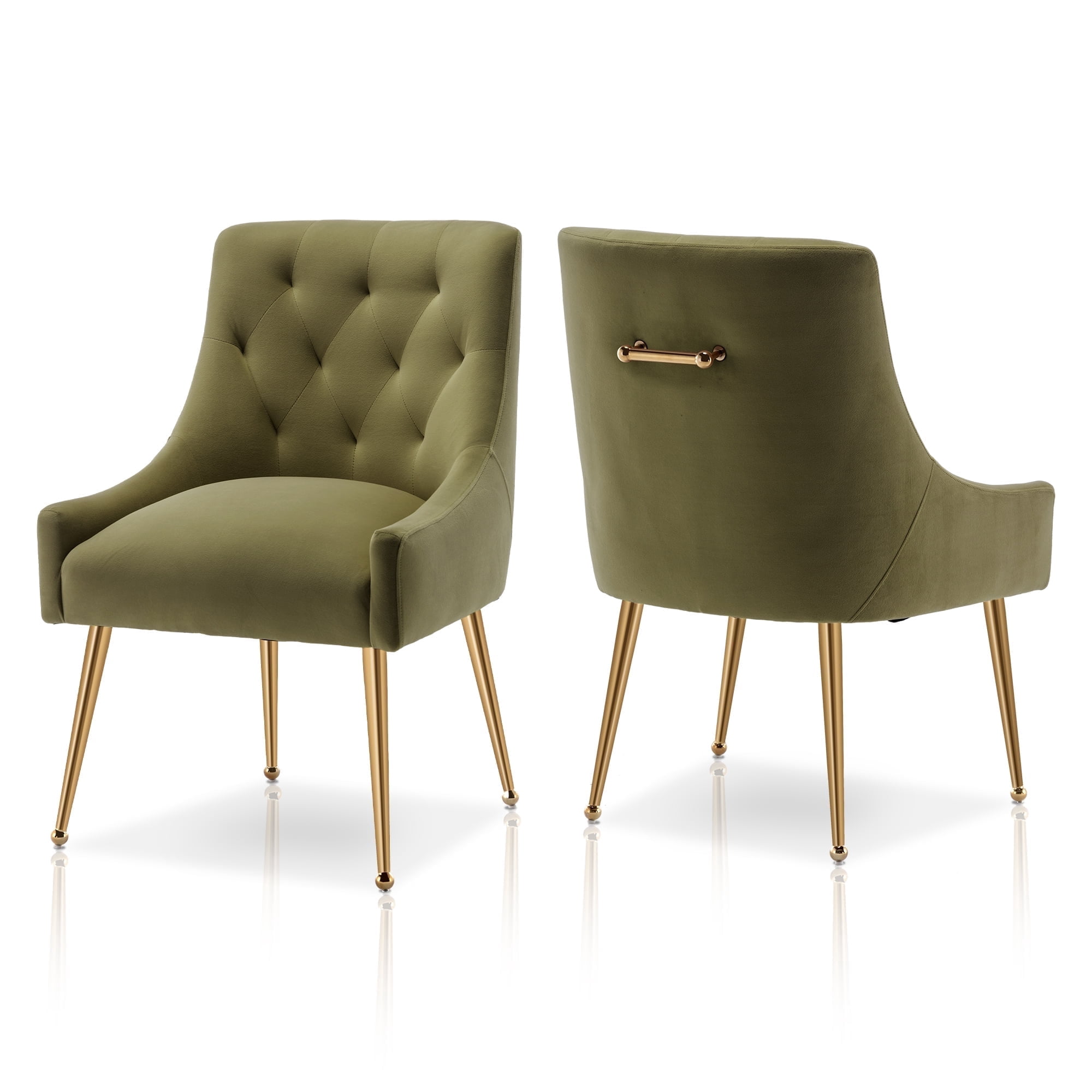 SEYNAR Modern Velvet Dining Chairs Set of 2, Tufted Upholstered Accent ...