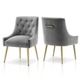 thumbnail image 1 of SEYNAR Modern Velvet Dining Chairs Set of 2, Tufted Back Accent Chair for Living Room,Grey, 1 of 6