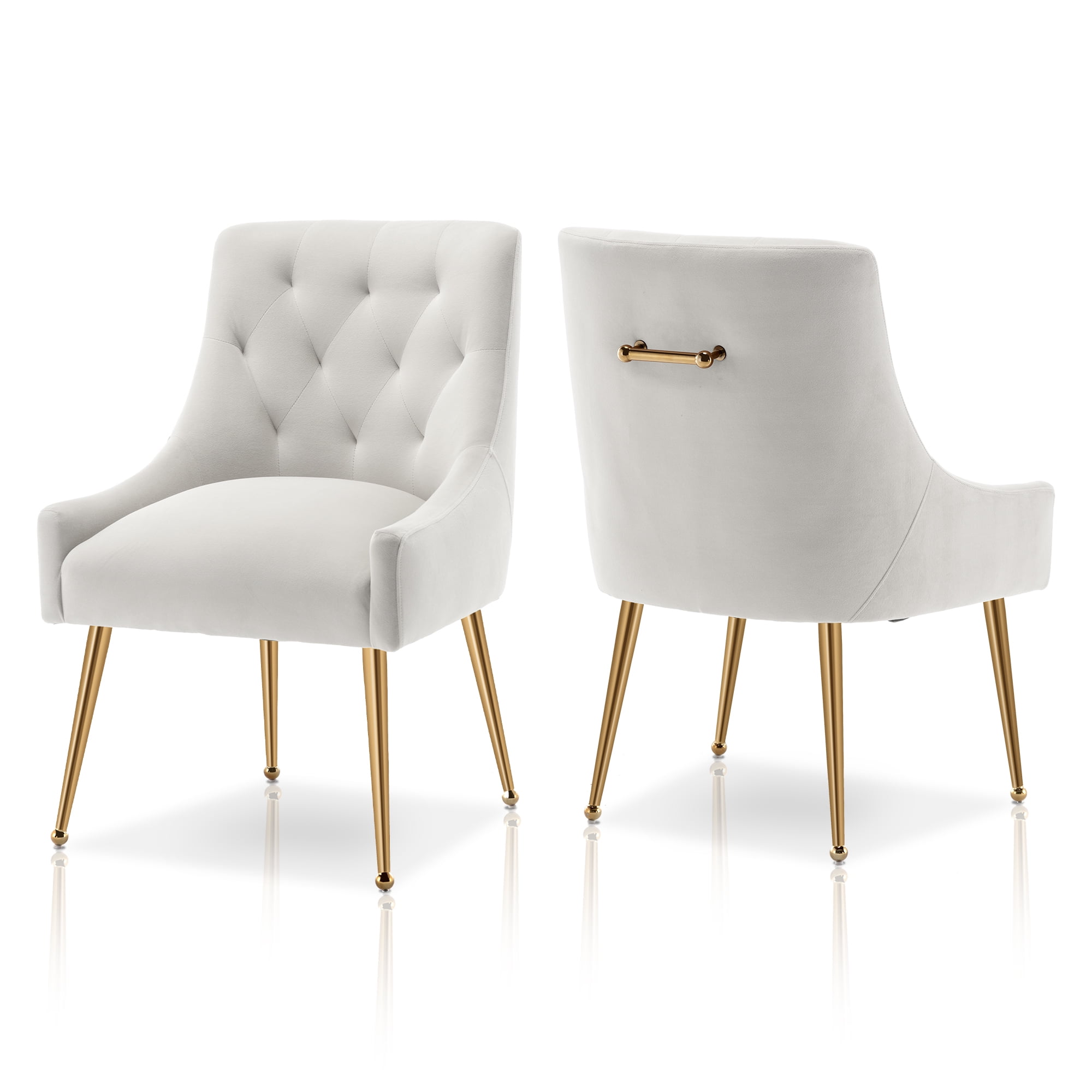 SEYNAR Modern Velvet Dining Chairs Set of 2, Tufted Upholstered Accent ...