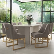 SEYNAR Modern Velvet Upholstered Accent Dining Chairs Set of 8, Kitchen Side Chair with Metal Frame for Living Room