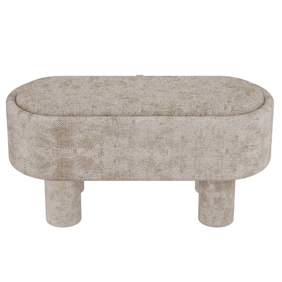 SEZRON-STORAGE OTTOMAN BENCH-BEIGE