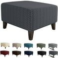 thumbnail image 1 of SEase Jacquard Ottoman Slipcovers Folding Storage Stool Furniture Protector Cover Soft Thick Rectangle Foot Rest Slipcover with Elastic Bottom Length 31-43" Dark Gray, 1 of 13