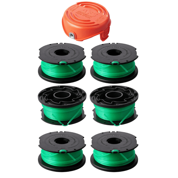 SF-080 GH3000 String Trimmer Spool Line Compatible with Black and Decker SF-080-BKP 20ft 0.080" GH3000 LST540 GH3000R LST540B Weed Eater Auto Feed Single Line with 90583594 Cap Covers Parts