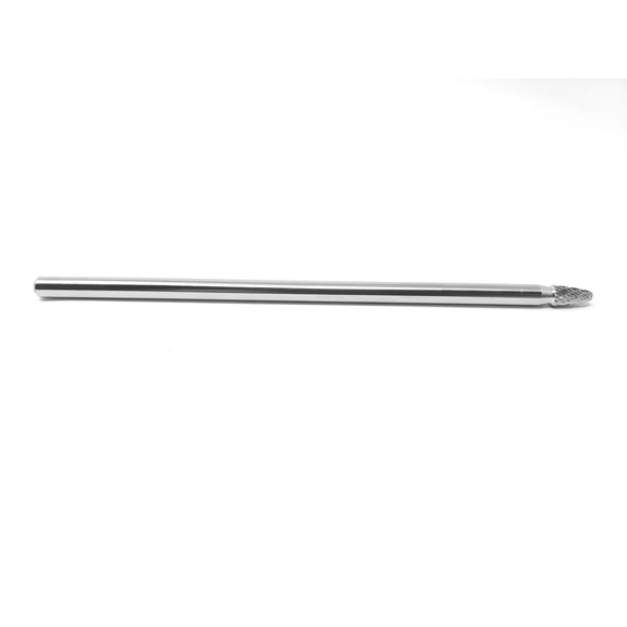 SF-1L6 Tree Radius End Double Cut 1/4" x 1/2" Carbide Burr Bur Tool Die Grinder Bit 1/4" 6" Long Shank