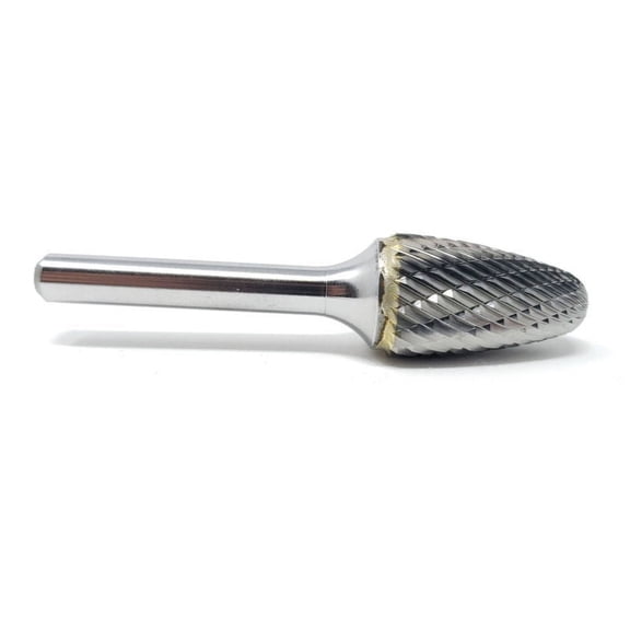 SF-5 Double Cut Tree Radius End 1/2" x 1" Carbide Burr Bur Tool Die Grinder Bit 1/4" Shank