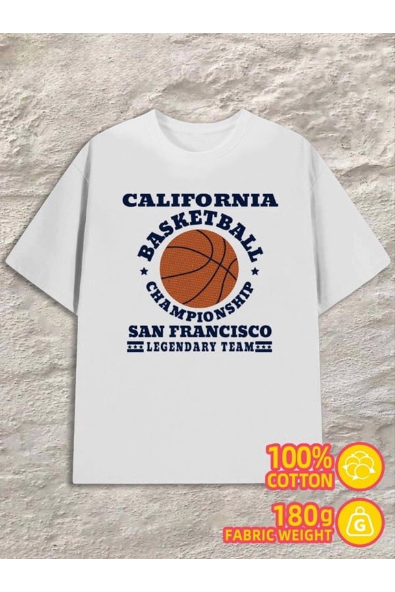 Greenink SF Basketball Tee for men 180G 100% Cotton white Original Unisex Shirt Printed tshirts Unique Design Unisex Shirt Graphic tshirts Classic Unisex Shirt Crewneck tshirts