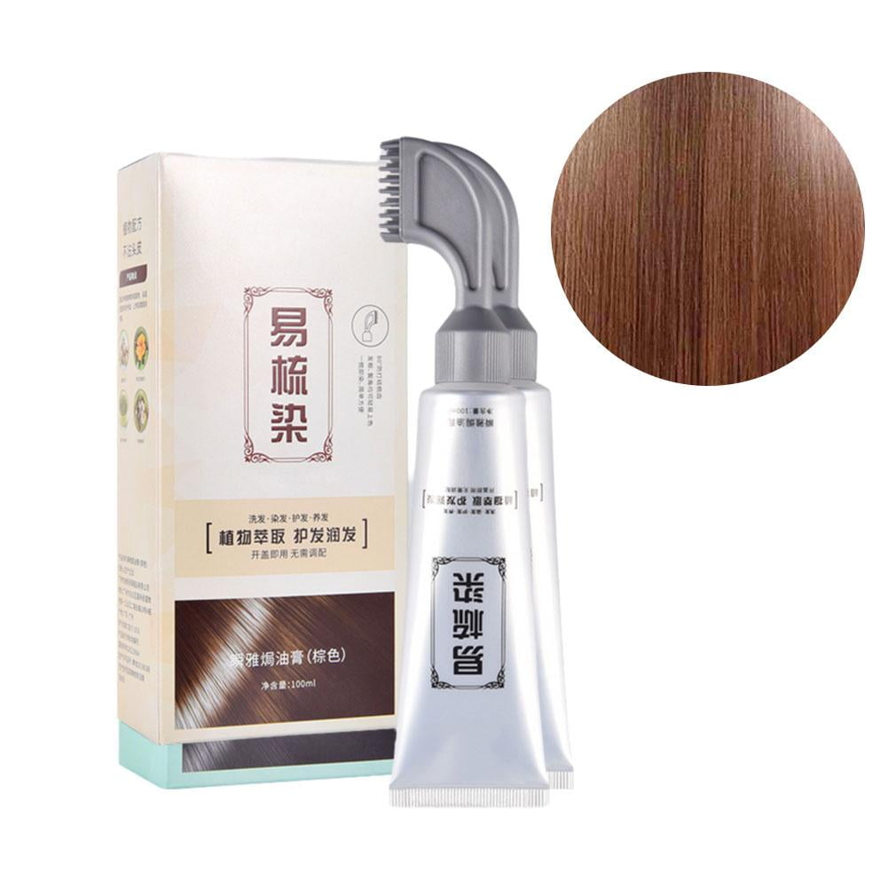 SF Hair Dye Cream with Comb Long Lasting Cover Gray White Hairs Pure