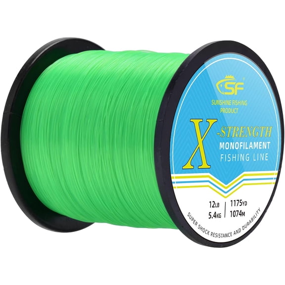 SF Monofilament Fishing Line Premium Spool X-Strong Mono Nylon Material Leader Line for Saltwater Freshwater 8/10/12/15/20/25/30/40/50/60/80/100LB