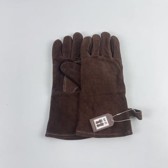 SF-R Fire resistant gloves,Fireproof Gloves for Fireplace & Fire Pit, Welding Gloves for Men & Women - 14 Inch Heat Resistant Leather Work Gloves (662) for MIG/TIG, BBQ, Camping