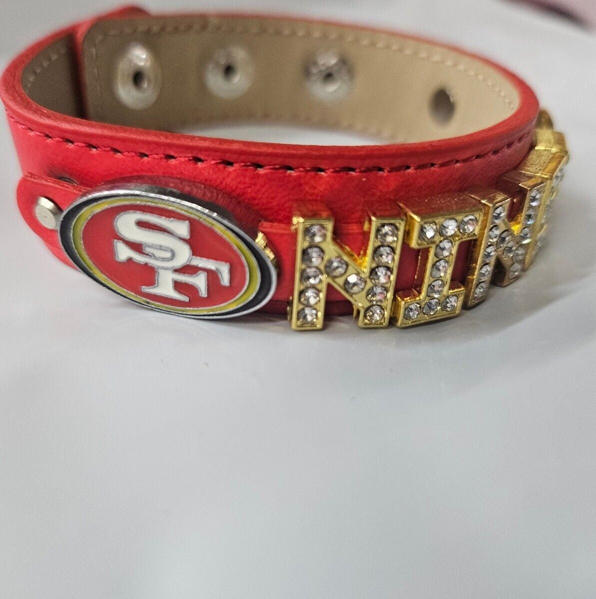 Nfl Logo Rhinestone SF Rhinestone Bracelet / Bling Gift / NFL Bracelet/Football Mom ...