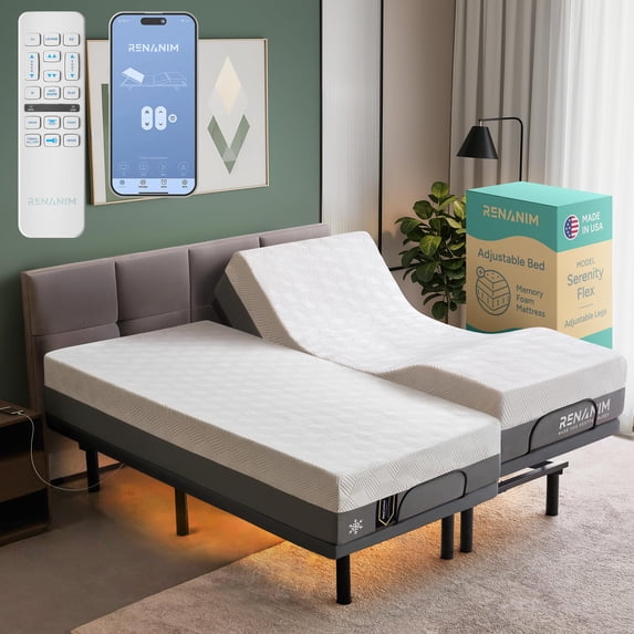 SF Split King Adjustable Bed Frame with Mattress - 14