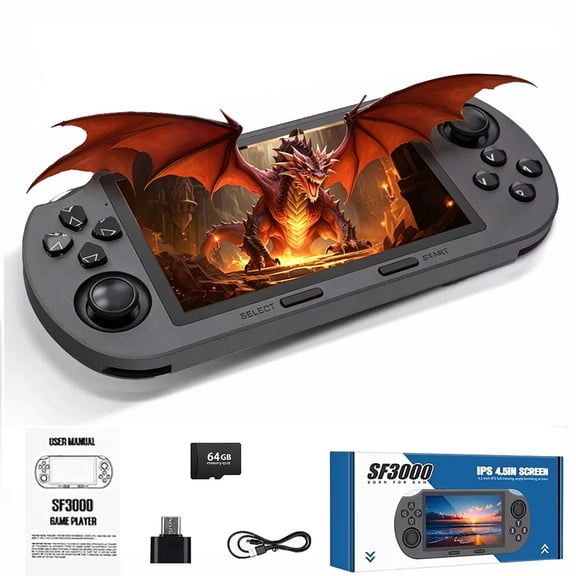 SF3000 Handheld Game Console, 20000+ Retro Games, Phone Emergency Charging & Multimedia Playback for Portable Entertainment