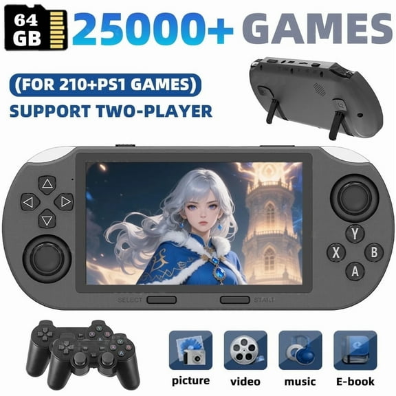 SF3000 Handheld Game Console, Portable, for PS1 GBA SNES Emulator, 4.5inch IPS Screen, 64G