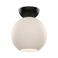 thumbnail image 1 of SF59708-BK/OP-Kuzco Lighting-Arcadia - 1 Light Semi-Flush Mount-9 Inches Tall and 7.88 Inches Wide-Black Finish-Opal Glass Color, 1 of 1