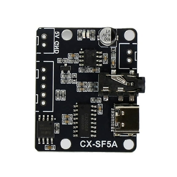 -SF5A Serial Port Control Voice Playback Module Board MP3 Music Player 5W MP3 Playback Serial Control Voice Module A,1 * Voice Playback Module Board,Black