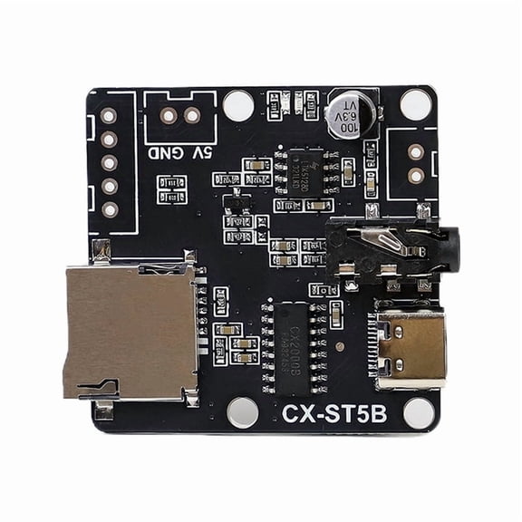 -SF5B Serial Port Control Voice Playback Module MP3 Music Player Serial Control Voice Module Support TF Card U-Disk A,1 * Voice Playback Module,Black
