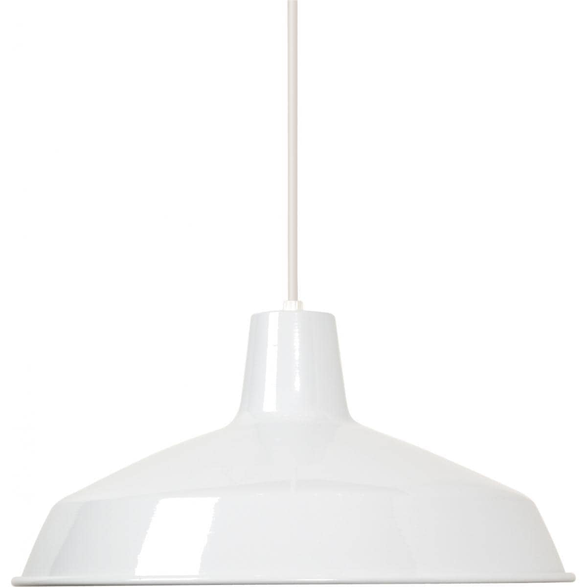 Farmhouse Elegance 16" White Brushed Nickel Pendant Light